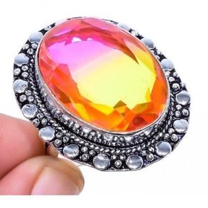 Bicolor Tourmaline Ethnic Ring